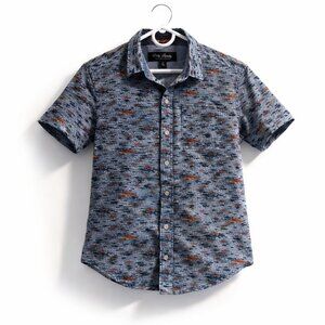 Dirty Laundry Novelty Fish Print Short Sleeve Button Up | Size Small